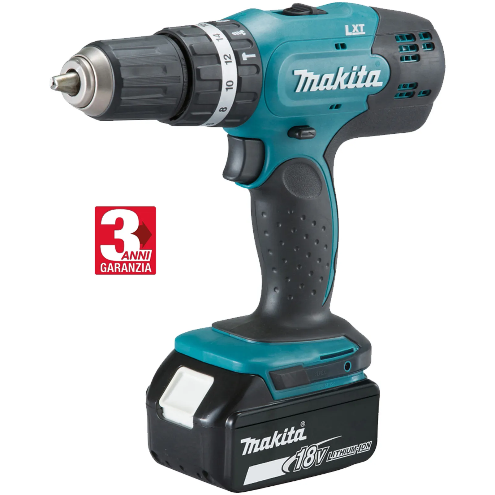 Trapano Avvitatore con Percussione a Batteria 18V MAKITA Freno Motore Coppia Massima 42 Nm DHP453RFE