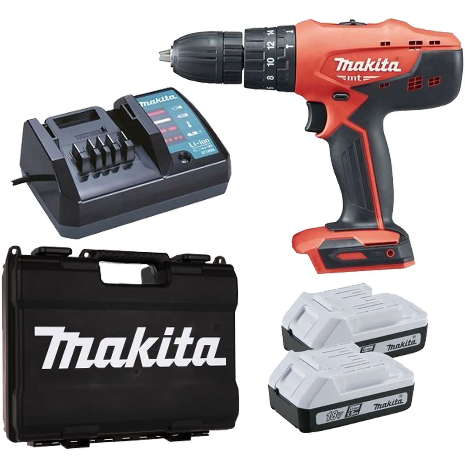 Trapano Avvitatore con Percussione a Batteria 18V Brushless MAKITA in KIT 2 Batterie Caricabatterie Rapido e Valigetta M8301DWE - immagine 2