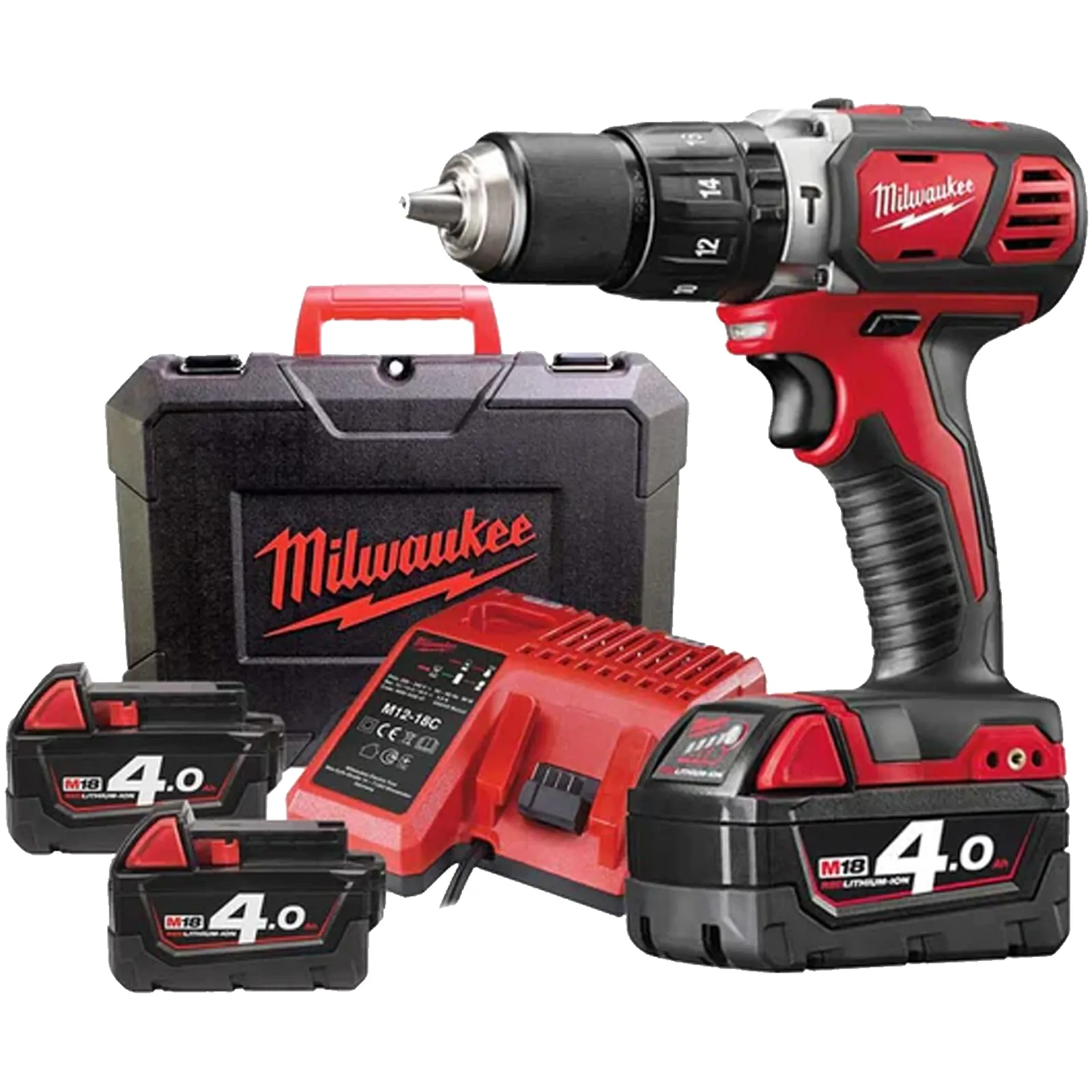 Trapano Avvitatore con Percussione MILWAUKEE Kit Valigetta e Accessori M18 CBLPD-402C