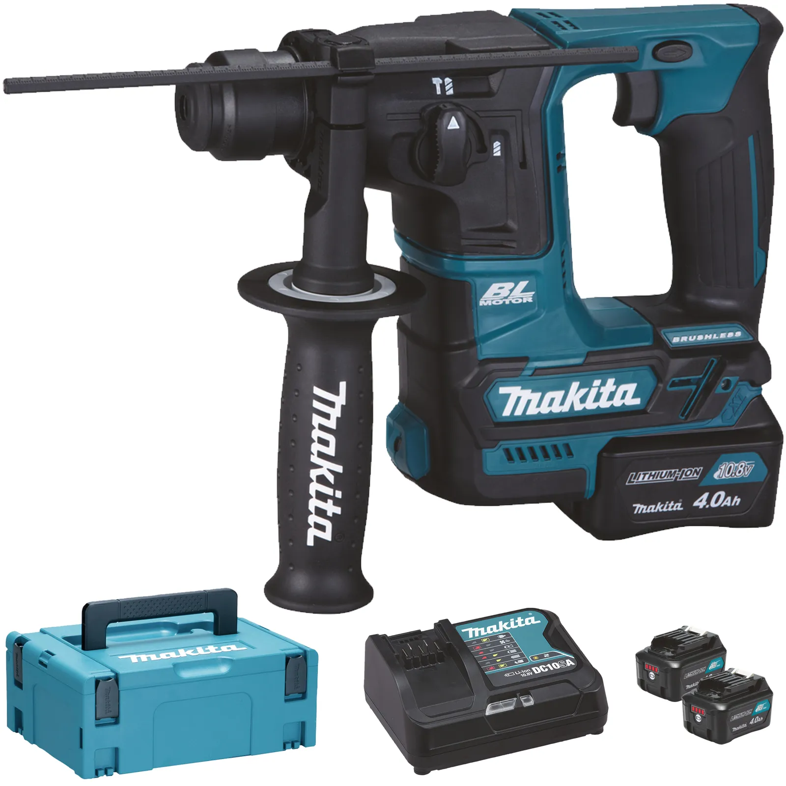 Trapano Demolitore a Batteria 12V MAKITA Tassellatore con Percussione SDS-Plus 2 Funzioni KIT Valigetta HR166DSMJ
