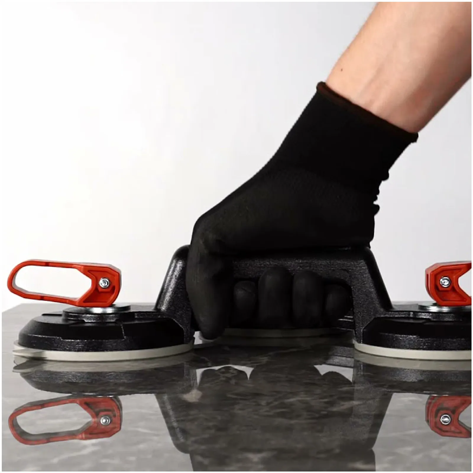 Ventosa Doppia per Piastrelle RAIMONDI per Lastre Ceramiche, Vetro Diametro 112mm Gomma Antimacchia BI-VENTOSA Plus - immagine 5