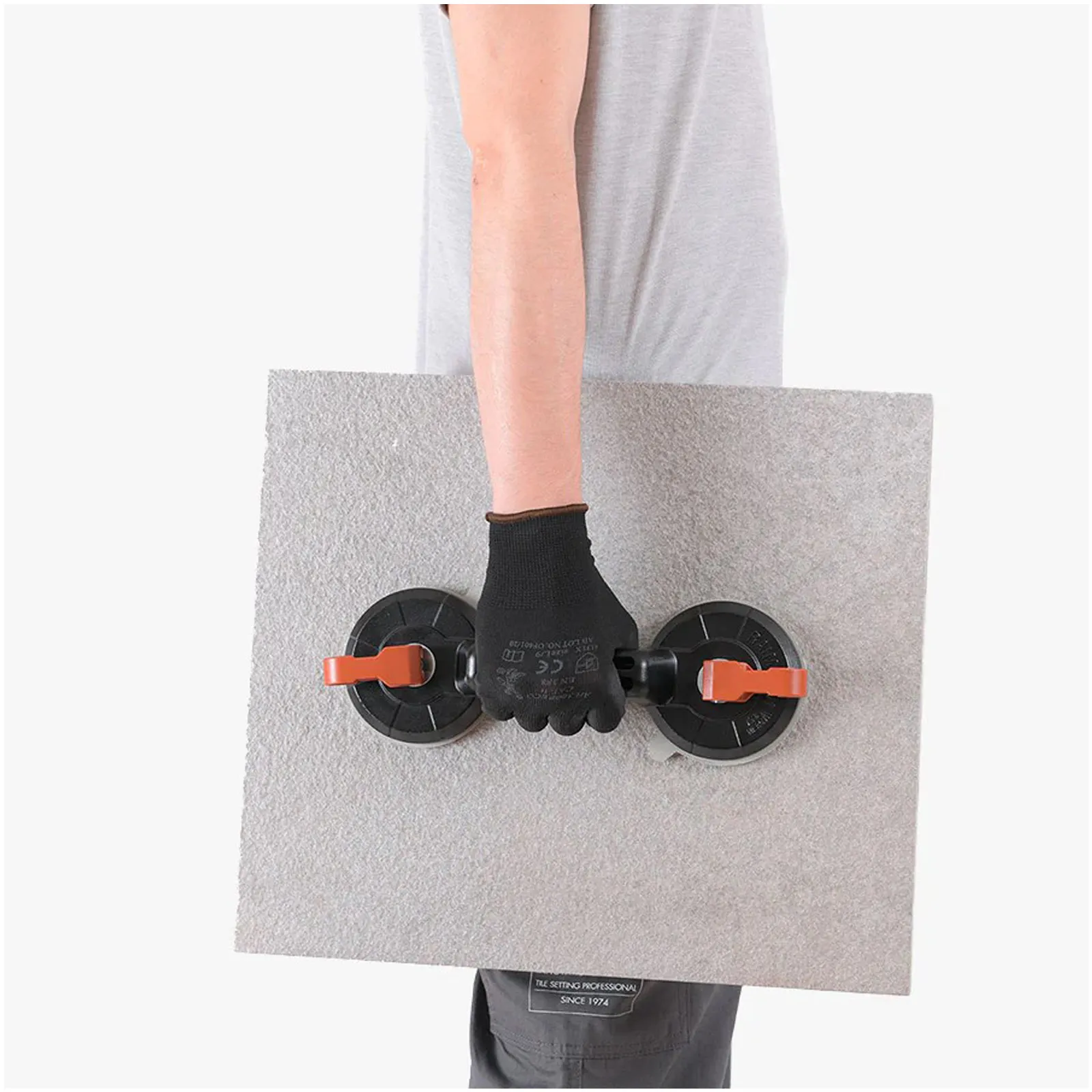 Ventosa Doppia per Piastrelle RAIMONDI per Lastre Ceramiche, Vetro Diametro 112mm Gomma Antimacchia BI-VENTOSA Plus - immagine 6