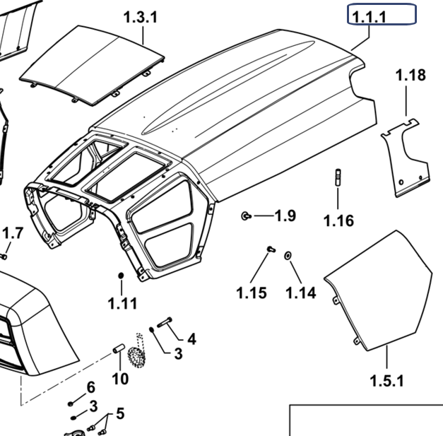 COFANO SUPERIORE Cod. 0.014.8468.2/10 SDF