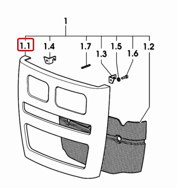 FRONTALE PER COFANO Cod. 0.011.7175.5 SDF