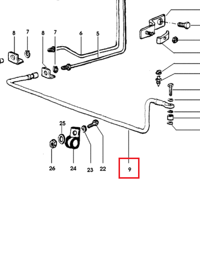 TUBO FRENI PONTE ANTERIORE Cod. 0.009.9326.3/10 SDF