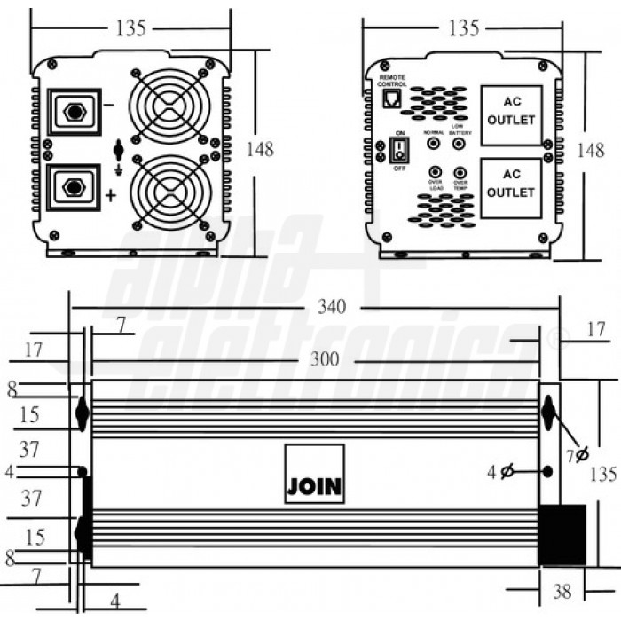 Inverter Onda modificata 2000W Ingresso: 12Vdc, Uscita: 230Vac - immagine 2