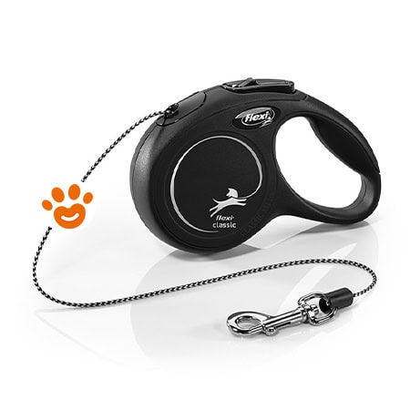 Flexi Guinzaglio Nero a Corda