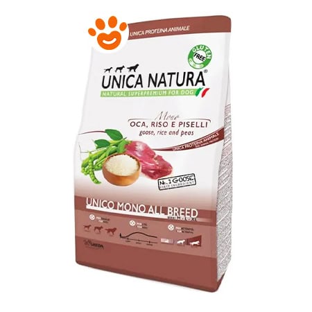 Gheda Dog Unica Natura Mono All Breed Oca Riso e Piselli