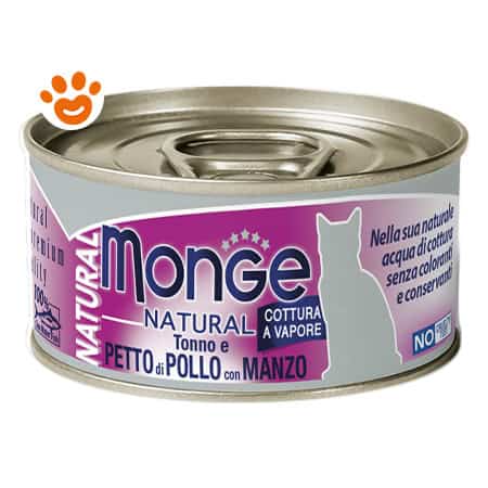 Monge Cat Natural Tonno con Petto di Pollo e Manzo