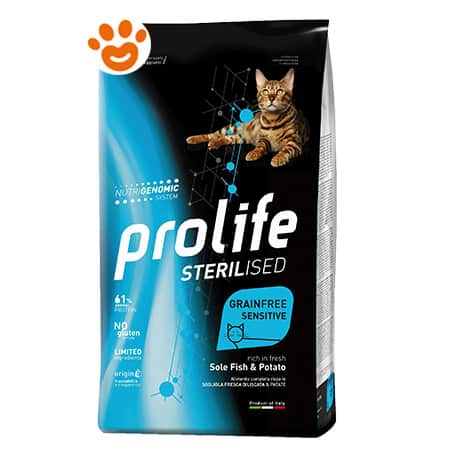 Prolife Cat Sterilised Grainfree Sensitive Adult Sogliola e Riso