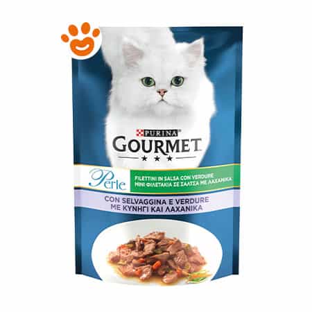 Purina Cat Gourmet Perle Filettini in Salsa con Selvaggina e Verdure