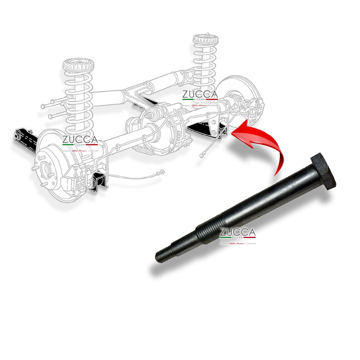 Bullone Doppia Filettatura – Sup. Bielletta Stabilizzatrice Post. (Serie 105 / 115)