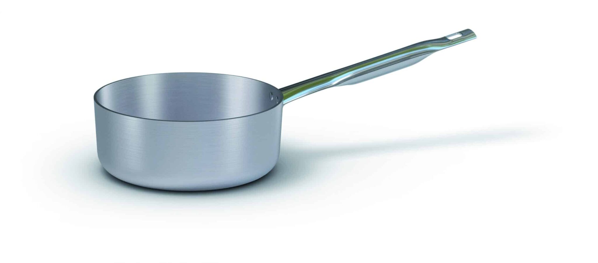 Casseruola bassa in alluminio con manico