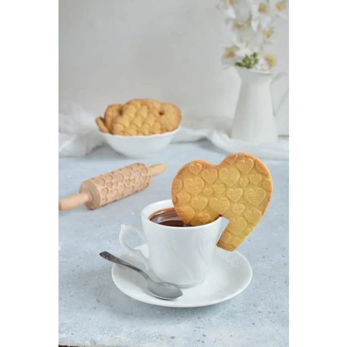 Mattarello Decorativo Cuore in legno di faggio - immagine 3