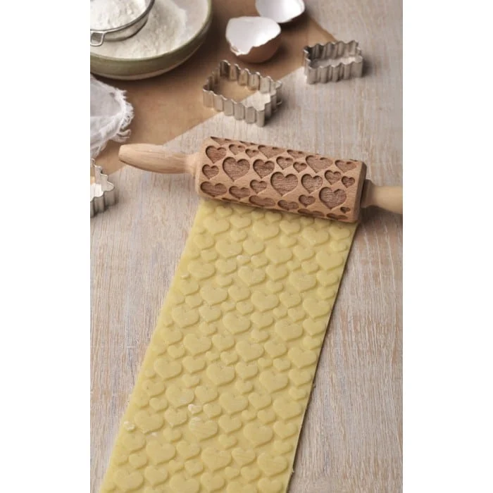 Mattarello Decorativo Cuore in legno di faggio - immagine 2