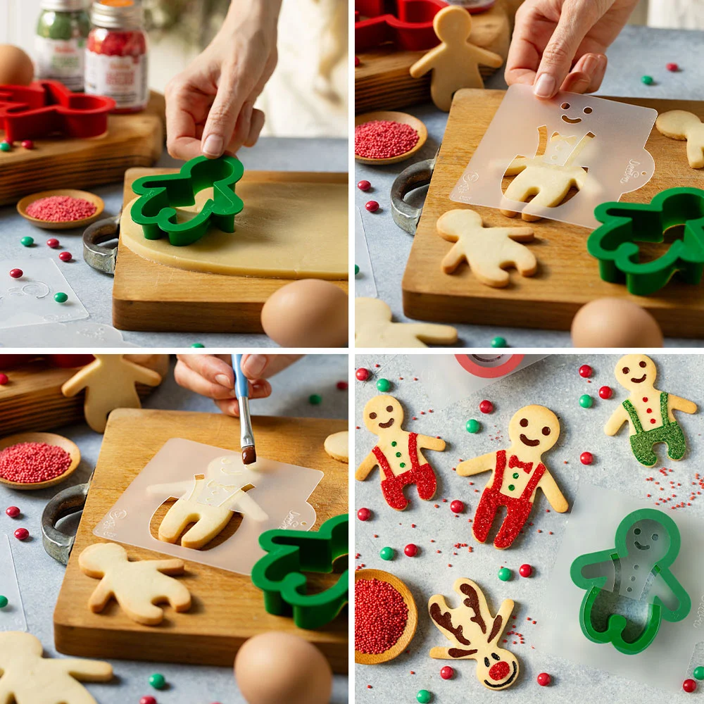 Set 2 Tagliapasta e 4 Stencil Ginger Christmas - immagine 2