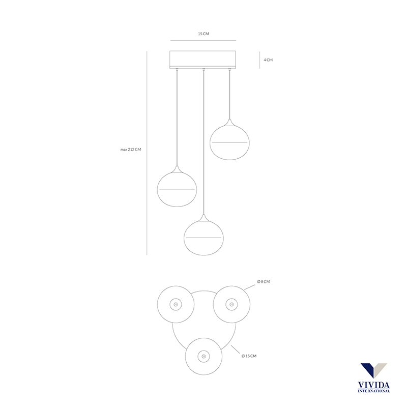 Lampada a sospensione Led 3 sfere Sky Fall – Vivida - immagine 3
