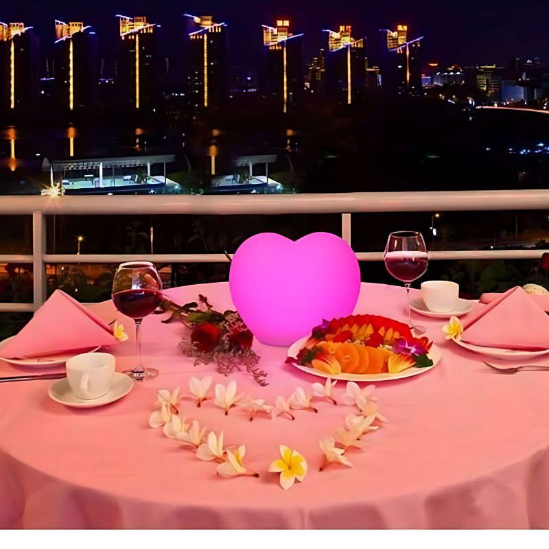 Lampada LED decorativa a forma di cuore ricaricabile 1w IP65 20cm RGBW – De Sanctis Light & Design - immagine 2