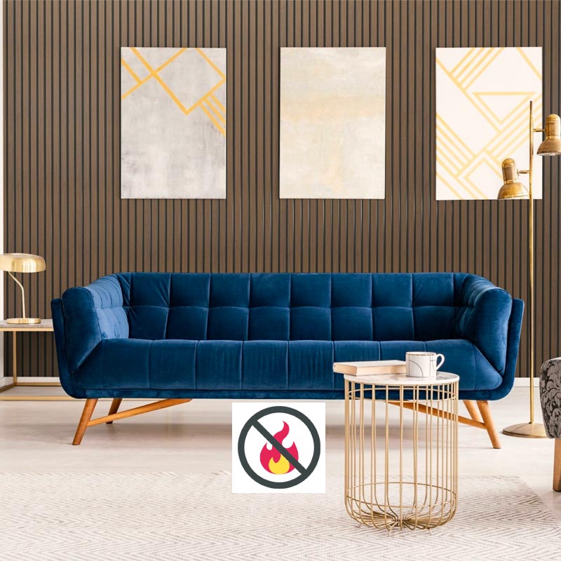 Boiserie Listellare fonoassorbente ignifugo in polimero doga stretta – de Sanctis Light & Design