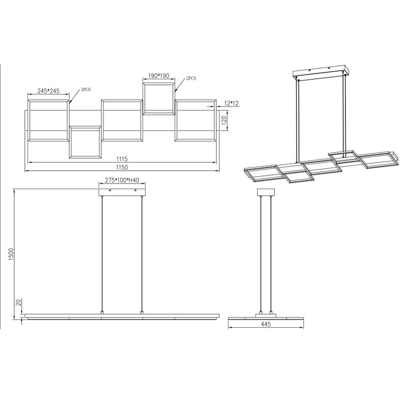 Lampada a sospensione Led HARPER 42W dimmerabile e regolabile – Trio Lighting - immagine 4
