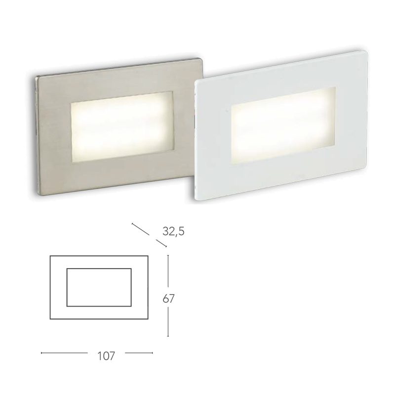 INTEC LIGHT Bolt 503S con sensore di movimento Segnapassi LED ad incasso 3W 4000K IP65 per cassetta di derivazione 503