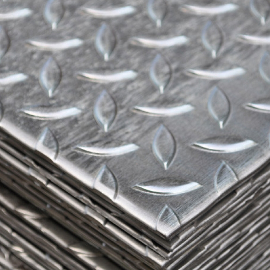 Lamiera bugnata zincata, in ferro in S235JR 2x625x2500 mm