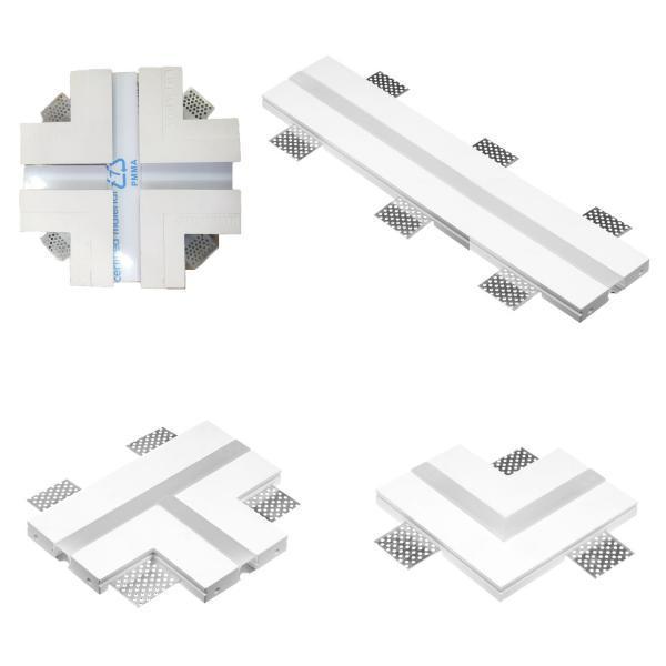 Profilo a T in gesso da incasso per strip led effetto taglio luce a scomparsa Art.3125T - immagine 7
