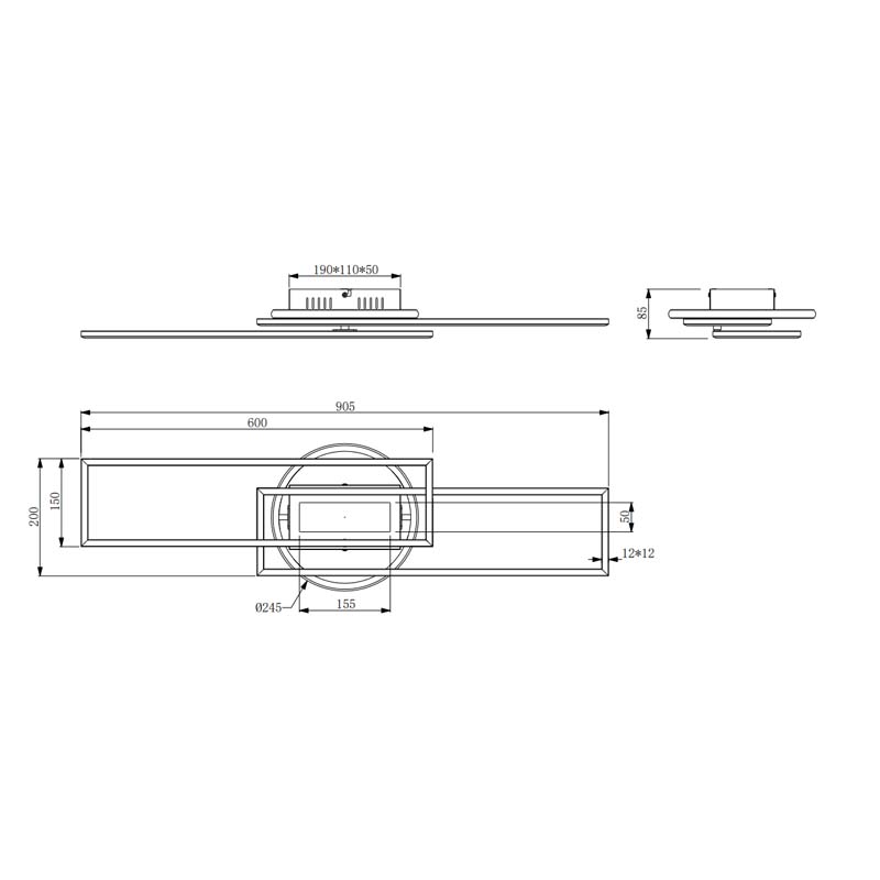Plafoniera Led TWISTER, orientabile e dimmerabile tramite interruttore 30W – Trio lighting - immagine 9