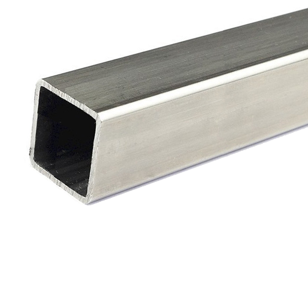 Tubo quadro satinato 25x25x1,5 mm in acciaio inox Aisi 304