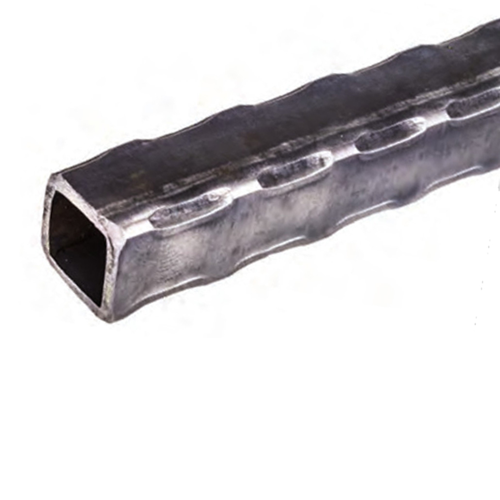 Tubo quadro nero 50x50x2,5 mm spigolato in ferro battuto