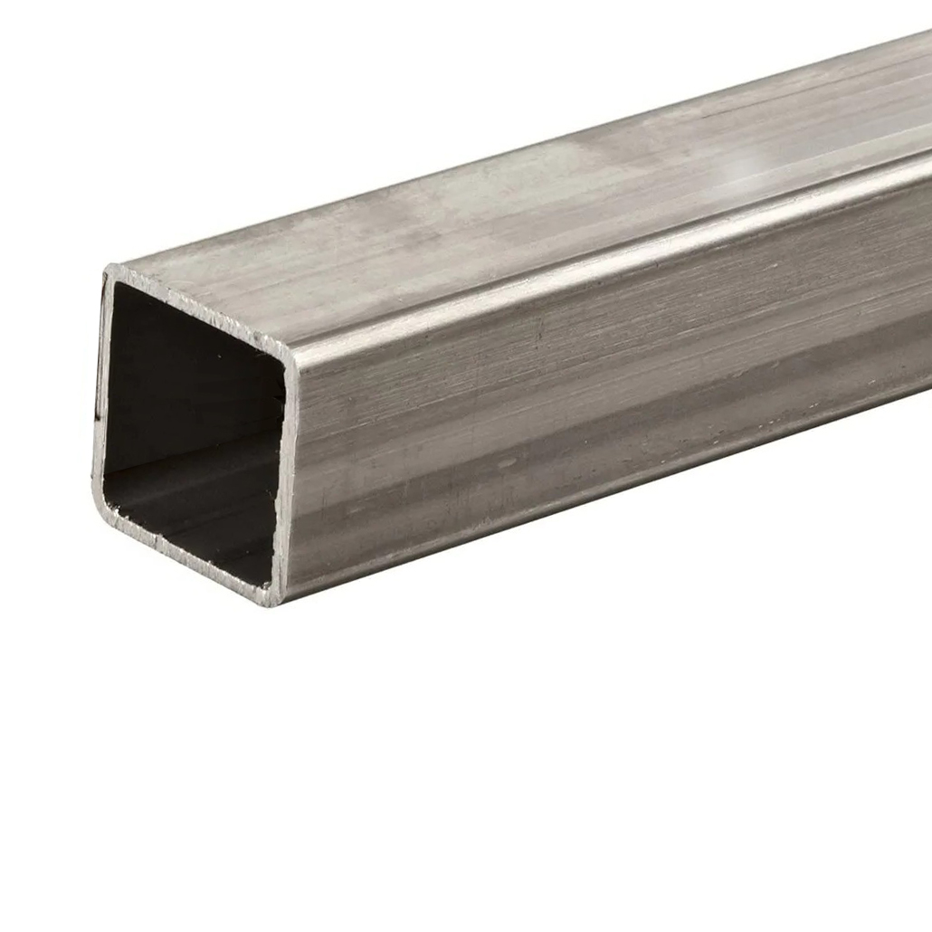 Tubo quadro saldato 80x80x3 mm in acciaio inox Aisi 304
