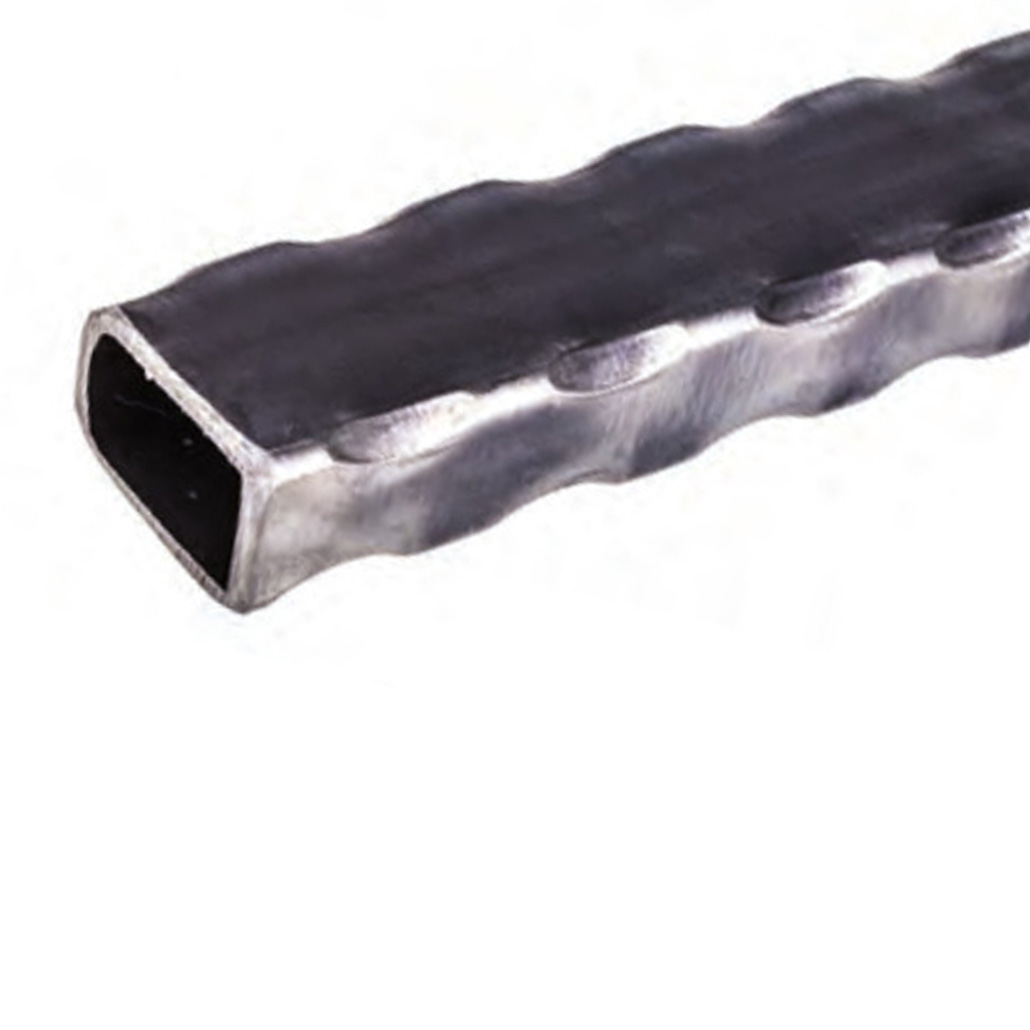 Tubo rettangolare nero 60x30x3 mm spigolato in ferro battuto