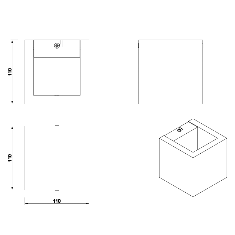Applique Led Brad rettangolare/cubo in legno bi-emissione dimmerabile tramite interruttore 13,5/4,3W- Trio Lighting - immagine 5