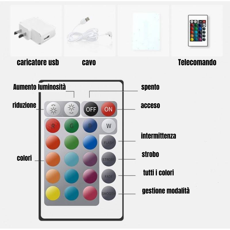 Lampada LED decorativa a forma di cuore ricaricabile 1w IP65 20cm RGBW – De Sanctis Light & Design - immagine 8