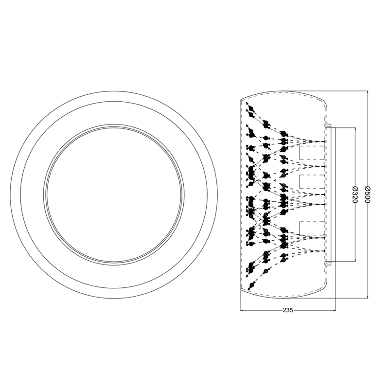 Plafoniera Led in vetro fumé Crystel D. 34/50 cm E14 3/5 lampadine – Trio Lighting - immagine 5