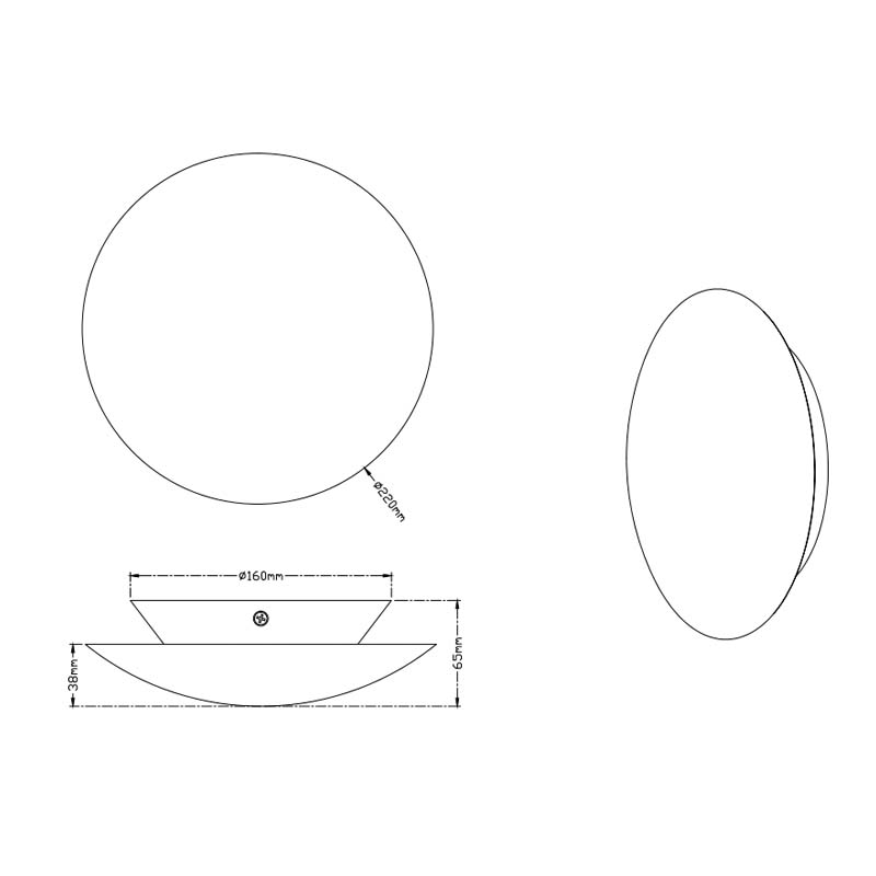 Applique Led Chiros rotondo diffusore in metallo 8W D. 22cm – Trio Lighting - immagine 2