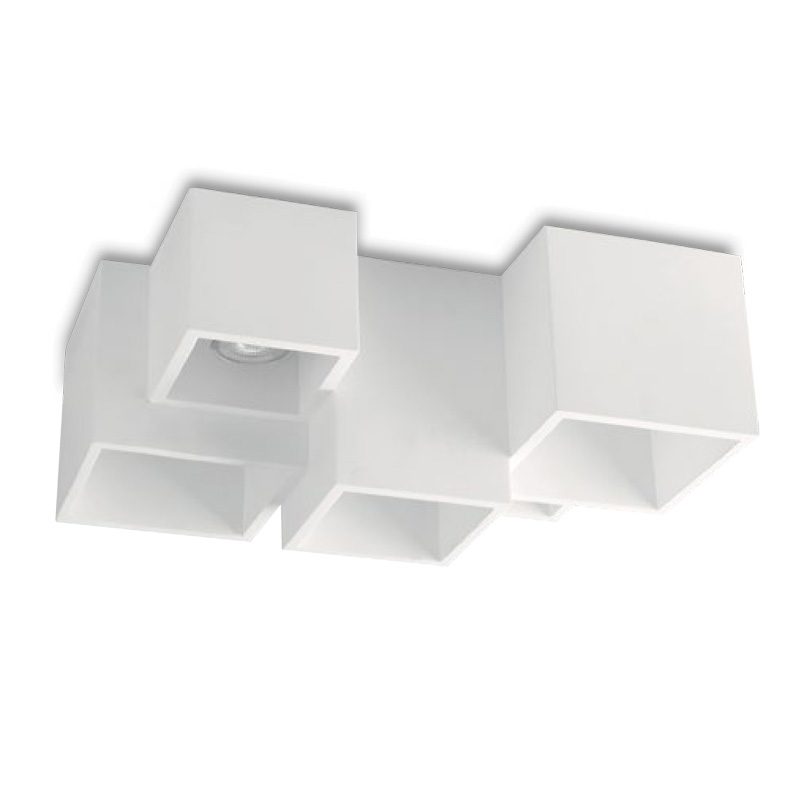 Intec Light Porta faretto cubico a plafone in gesso Cubo Foster PL5 - immagine 5