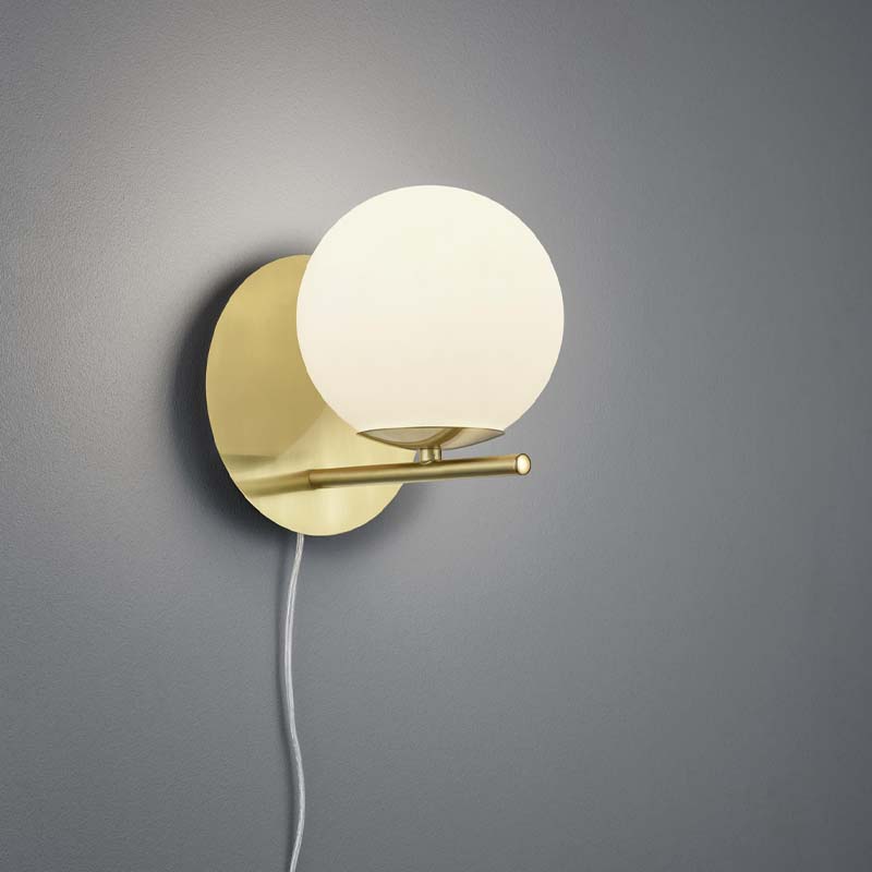 Applique Led Pure con sfera in vetro H. 20cm D. 18cm E14- Trio Lighting - immagine 2