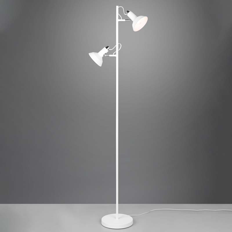 Lampada da terra Led Roxy con due diffusori in metallo orientabili E14 H. 155 cm- Trio Lighting - immagine 3