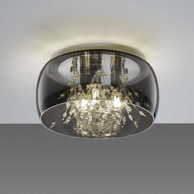 Plafoniera Led in vetro fumé Crystel D. 34/50 cm E14 3/5 lampadine – Trio Lighting - immagine 4