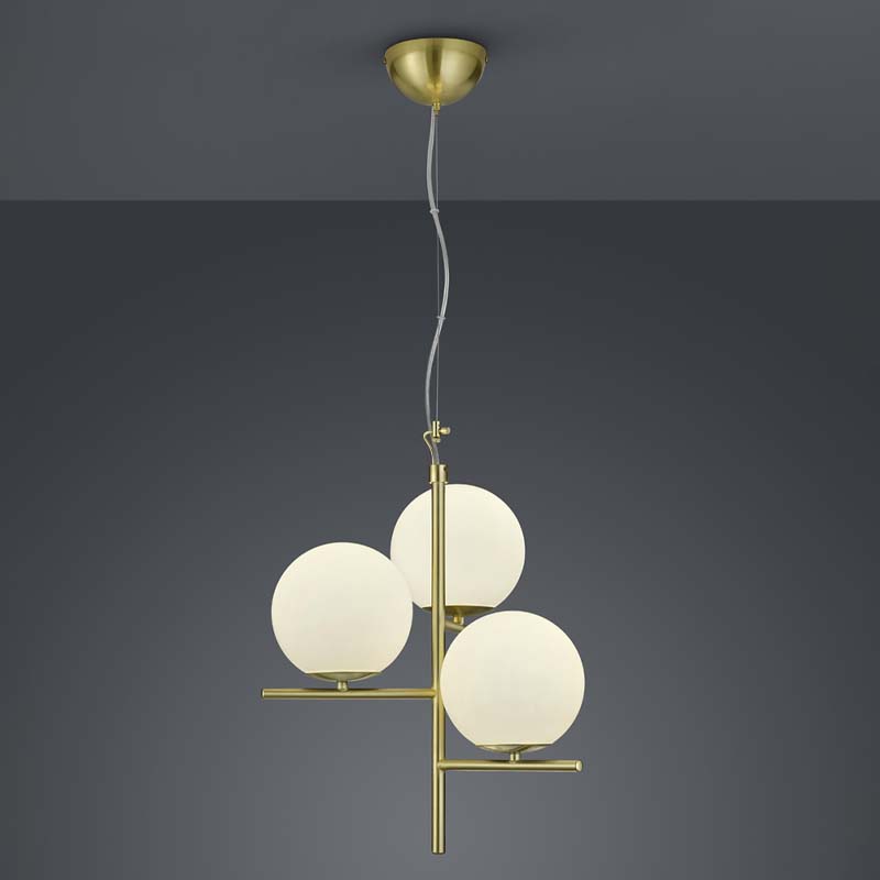 Lampada a sospensione Led Pure con 3 sfere in vetro D. 40cm E14- Trio Lighting - immagine 4