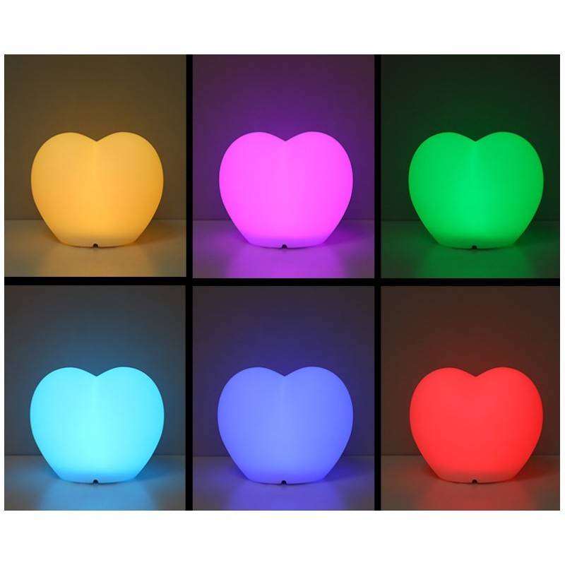 Lampada LED decorativa a forma di cuore ricaricabile 1w IP65 20cm RGBW – De Sanctis Light & Design - immagine 6