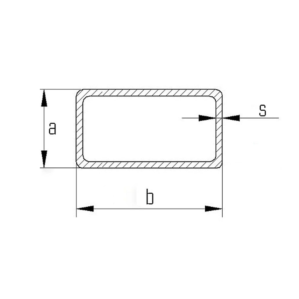 Tubo rettangolare 60x40x2 mm in acciaio inox Aisi 304 - immagine 2