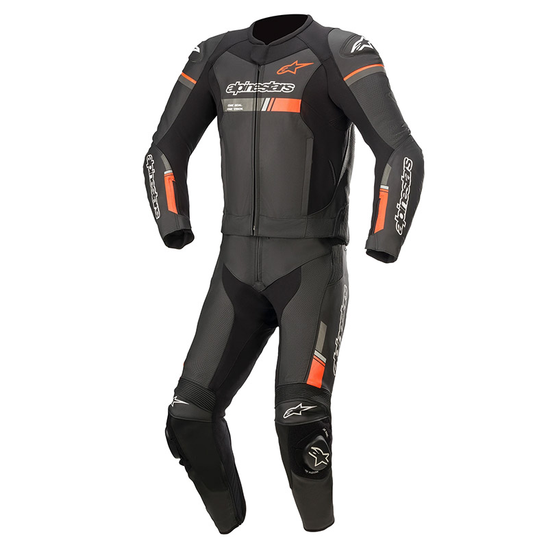 Tuta Pelle Divisibile ALPINESTARS GP FORCE CHASER NERO/ROSSO FLUO